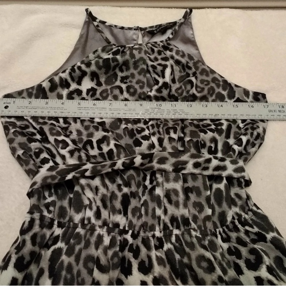 Express Black and White Leopard Print Midi Halter Dress - Picture 11 of 12